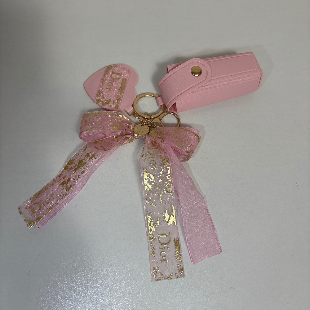 Dior Ribbon Bagcharm & Lipstick/Keychain holder